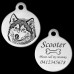 Alaska Husky Style B Engraved 31mm Large Round Pet Dog ID Tag